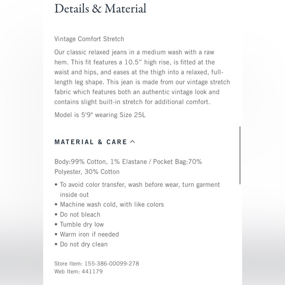 abercrombie & fitch High Rise 90s Relaxed Jean sz 6s / 28 - Picture 6 of 9